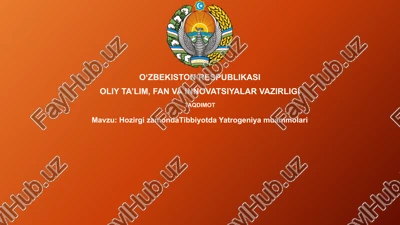 hozirgizamonda tibbiyotda yatrogeniya muammolari — PPTX