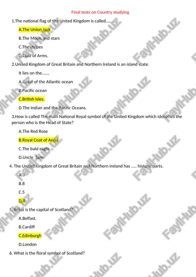 final tests on country studying — DOCX