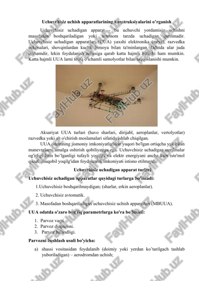 uchuvchisiz uchadigan apparatlar — DOCX