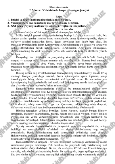 o’zbekistonda barpo etilayotgan jamiyat — DOCX