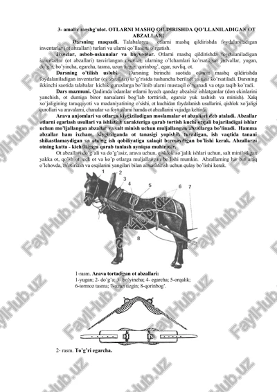 otlarni mashq qildirishda qo'llaniladigan ot abzallari — DOCX
