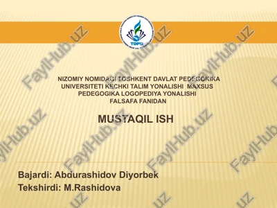 falsafa fanidan mustaqil ish — PPTX