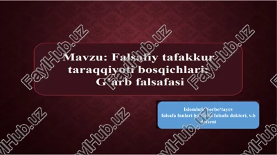 falsafiy tafakkur — PPTX