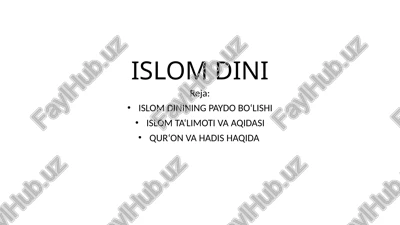 islom dini — PPTX