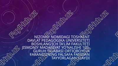falsafaning predmeti, asosiy masalalari,tuzilmasi, funksiyalari — PPTX