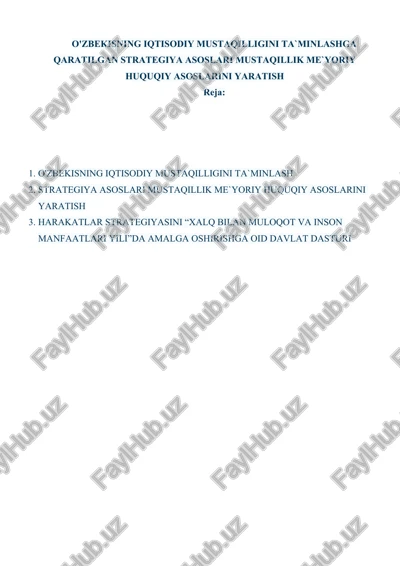 iqtisodiy mustaqillik — DOCX