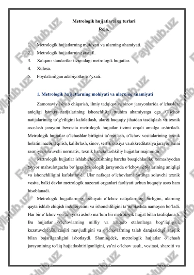 metrologik hujjatlarning turlari — DOCX