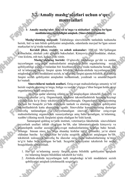amaliy mashg‘ulotlari uchun o‘quv materiallari — DOCX