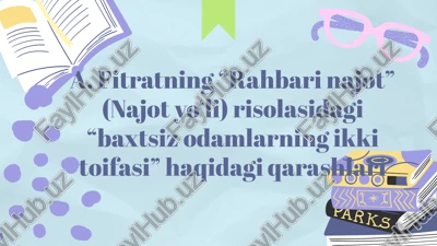 a. fitratning rahbari najot risolasidagi baxtsiz odamlarning ikki toifasiga oid qarashlari — PPTX