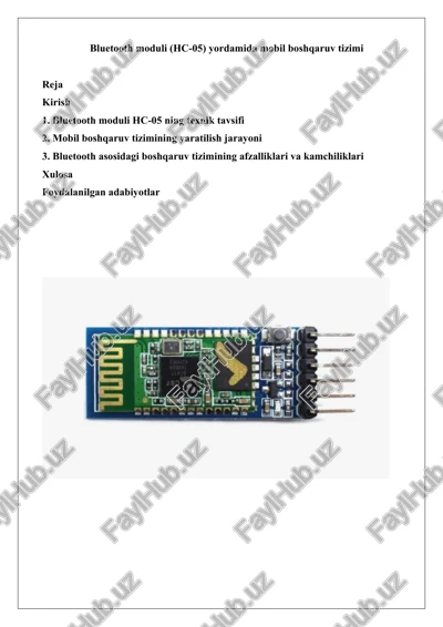 bluetooth moduli (hc-05) — DOCX