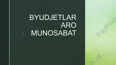 byudjetlararo munosabat — PPTX