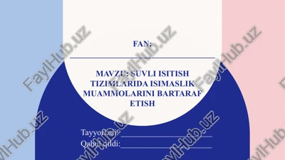 suv bilan isitish tizimlari — PPTX