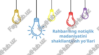 rahbarning notiqlik madaniyatini shakllantirish yo'llari — PPTX