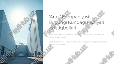 artel" kompaniyasi: bugungi kundagi faoliyati va istiqbollari — PPTX