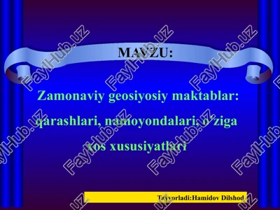 zamonaviy geosiyosiy maktablar — PPTX