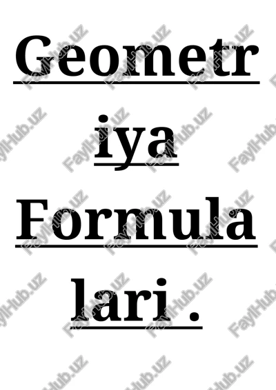 geometriya formulalari — DOCX