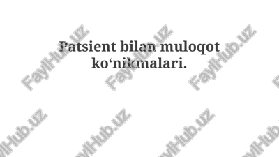 bemorni tushunish — PPTX