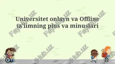 onlayn va offline ta'lim taqqoslash — PPTX