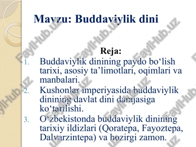 buddaviylik dini — PPTX