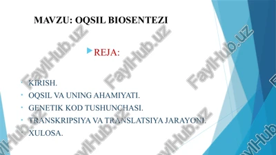 oqsil biosentezi — PPTX