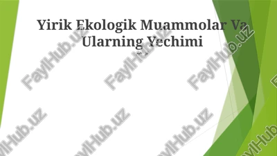 yirik ekologik muammolar va ularning yechimi — PPTX
