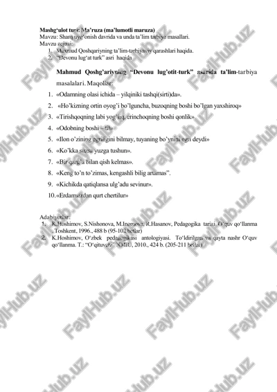 sharq uyg‘onish davrida va unda ta‘lim tarbiya masallari — PDF
