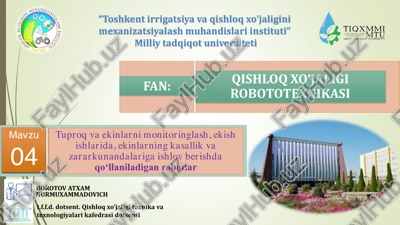 tuproq va ekinlarni monitoringlash robotlari — PDF