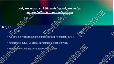 xalqaro moliya tashkilotlari — PPTX