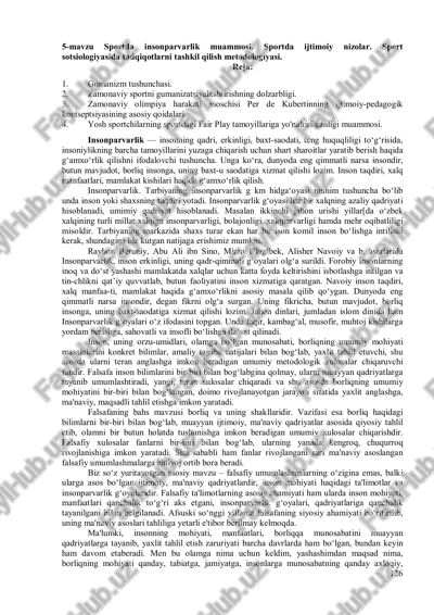 sportda insonparvarlik muammosi — PDF