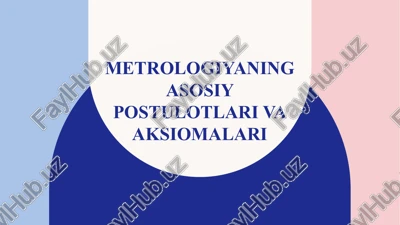 metrologiyaning asosiy postulotlari va aksiomalari — PPTX