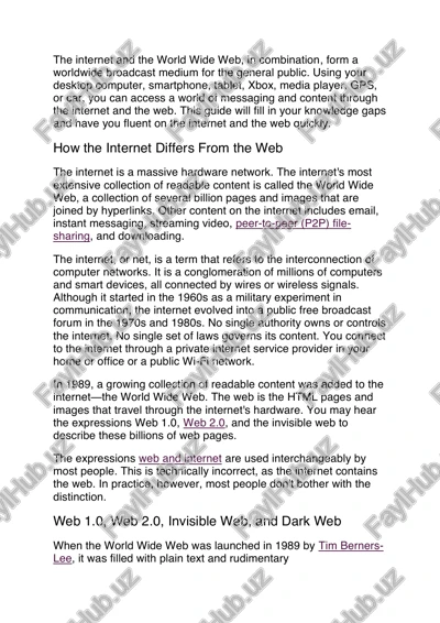 the internet and the world wide web — PDF
