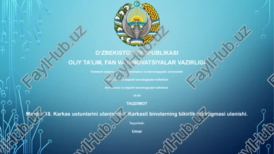 arxitektura va raqamli texnologiyalar kafedrasi — PPTX