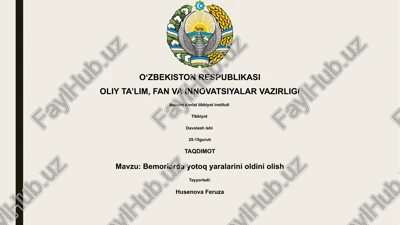 bemorlarda yotoq yaralarini oldini olish — PPTX
