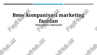 bmw: bozor nuqtai nazaridan — PPTX
