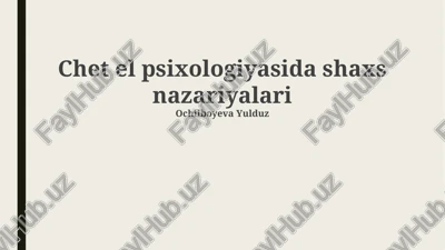 shaxs nazariyalarining asosiy tushunchalari — PPTX
