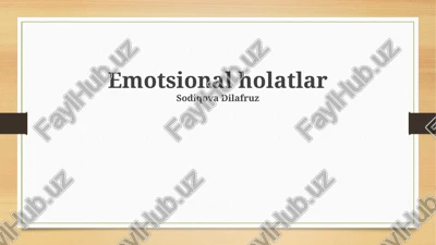 emotsional holatlar — PPTX