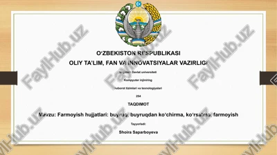 farmoyish hujjatlari — PPTX