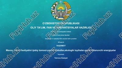 yashil hududlar va ekologik loyihalar — PPTX