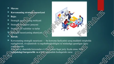 korxonaning strategik nazariyasi — PPTX