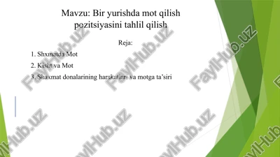 bir yurishda mot qilish pozitsiyasini tahlil qilish — PPTX
