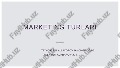 marketing turlari — PPTX