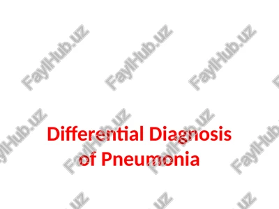 differential diagnosis of pneumonia — PPTX