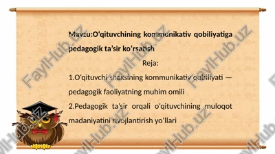 o‘qituvchining kommunikativ qobiliyati pedagogikta’sir — PPTX