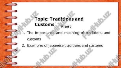 traditions and customs — PPTX