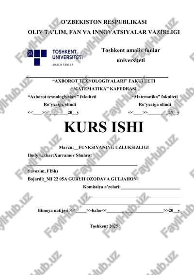 funksiyaning uzluksizligi — DOC