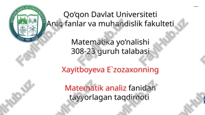 egri chiziqli integral qiymatlarining integrallash yoliga bog`liq bo`lmaslik sharti.yoy uzunligi bo` — PPTX