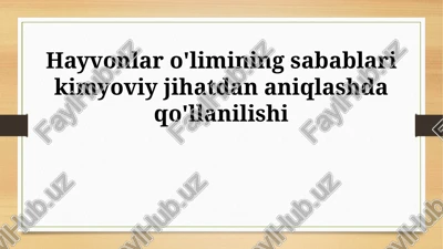 kimyoviy aniqlashdan foydalanish — PPTX
