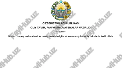 huquq tushunchasi va zamonaviy huquqiy tizimlar — PPTX