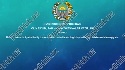yashil hududlarning afzalliklari — PPTX