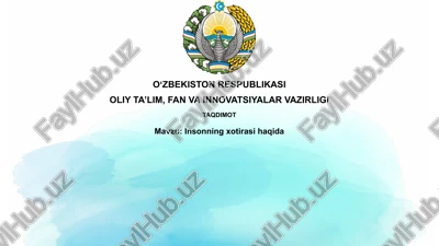 insonning xotirasi haqida — PPTX